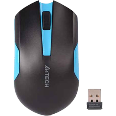 A4Tech G3-200N Wireless Mouse 1200 DPI, 2.4 G Black Blue image