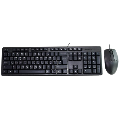 A4tech Kk-3330 Multimedia Fn Wired Usb Keyboard Mouse Combo-Black image