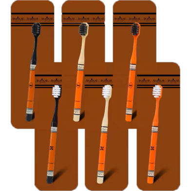 AIMA Orange Light Luxury Soft Hair Toothbrush 6 Pcs Gift Box Family Pack image