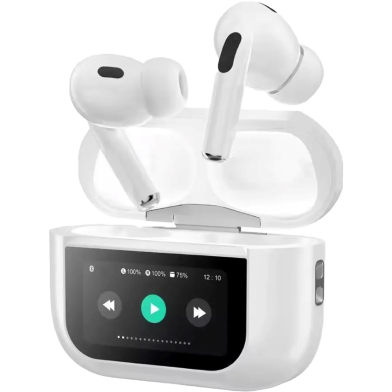 AIRPODS PRO 2ND GENERATION, WITH DISPLAY TOUCH SCREEN WIRELESS EARBUDS, WITH- ANC ACTIVE NOISE CANCELLATION, TYPE-C FAST CHARGING - WHITE image