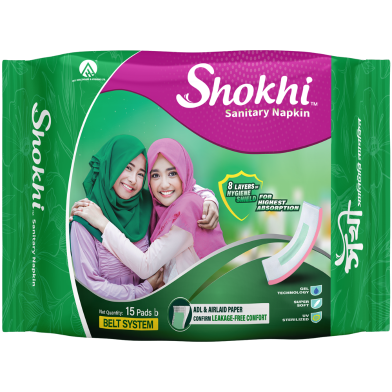 AKIJ Shokhi Sanitary Napkin (Belt) 15 Pcs Pad image