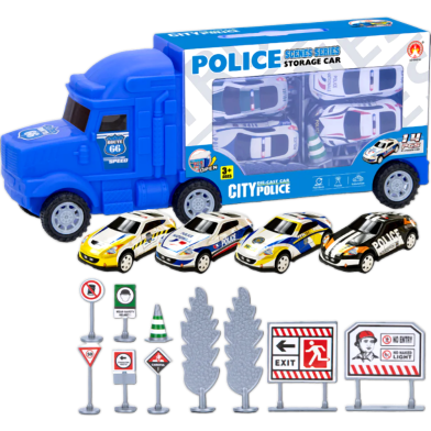 Toybliss City Police Storage Car Playset (ABL887-5), Ages 3 Plus image