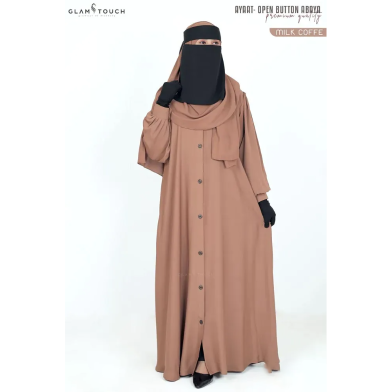 Glam Touch Ayaat Open Button Abaya image