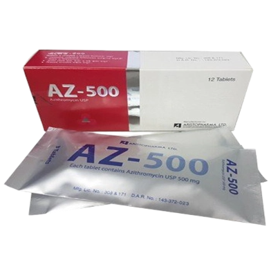 AZ 500 mg Tablet 3's strip image