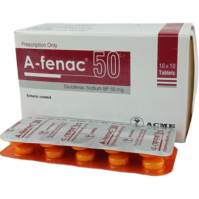 A-Fenac 50 mg - 10's Strip Tablet image