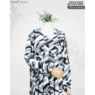 Abaya Al-Haseen-Premium Box Pleated Abaya Black image