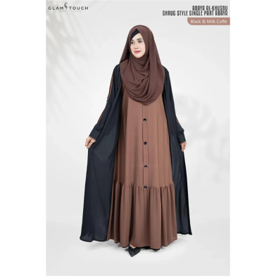 Glam Touch Abaya Al-Khusbu-Shrug Style Single Part Abaya image