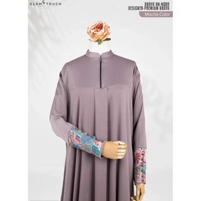 Glam Touch Abaya An-Noor Designer Premium Abaya Mocha image