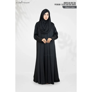 Glam Touch Abaya Ar-rafi'ah-Premium Sleeve Button Abaya Burqa image