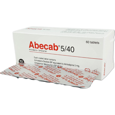Abecab 5 mg, 40 mg Tablet 10's Strip image