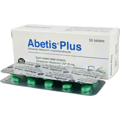 Abetis Plus 20 mg, 12.5 mg Tablet 10's Strip image