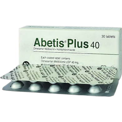 Abetis Plus 40 mg, 12.5 mg Tablet 10's Strip image