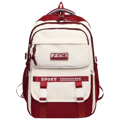Academy Style School Bag Book Bag Lightweight College Student Backpack(Red) image