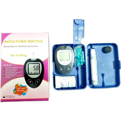 Accu Chek Doctor Glucometer Blood Glucose Monitor with 10 Free Strips image