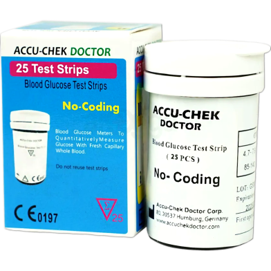 Accu Chek Doctor Test Strips Pack of 25 for Glucose Meter image