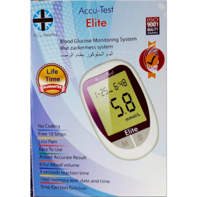 Accu Test Elite Blood Glucose Monitoring System 10 Strips and 10 Needles image