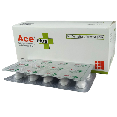 Ace Plus 500 mg, 65 mg Tablet 10's Strip image