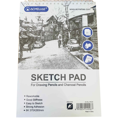 Acmeliae Sketch Pad For Drawing Pencil And Charcoal Pencils 30 Page 150g 8K 375*260mm image