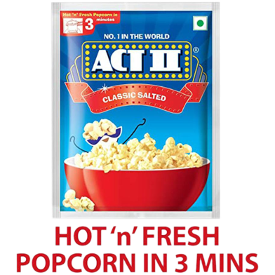 Act II IPC Classic Salted Popcorn, 50 gm (Buy 5, Get1) image