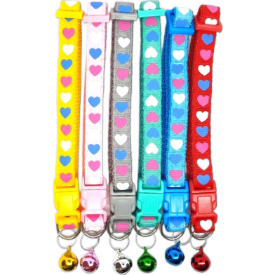 Adjustable Pet Collar Bell Small Pet Cat Dog Puppy Colorful Collars (Any Colour) image