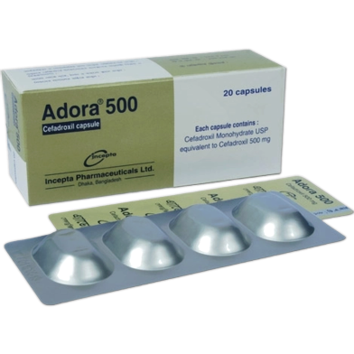 Adora 500 mg Capsule 4's Strip image