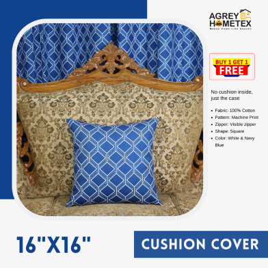 Agrey Hometex Decorative Cushion Cover (Buy 1 Get 1 Free) image