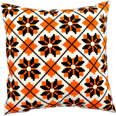 Agrey Hometex Exclusive Cushion Cover, Orange and Black image