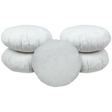 Agrey Hometex Round Fiber Cushion, Tissue Fabric Set of 5 image