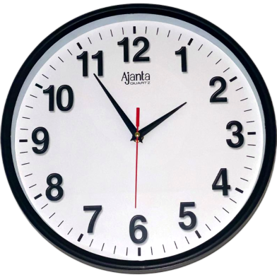 Ajanta Black Plastic Analog Wall Clock-Stylish Home and Office Decor image