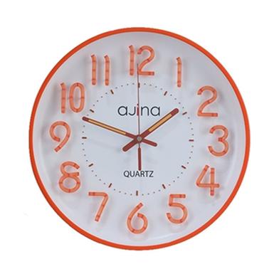 Ajina Maple Digit Round Wall Clock - Orange image