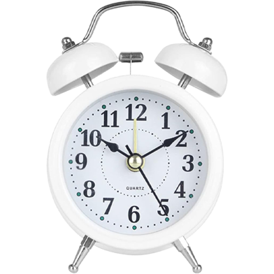 Alarm Clocks Alarm Clock Retro Twin Bell Metal Desk Table Analog Clock Silent with Night Light for Home Office Mini Travel Alarm Clock Digital Clock image