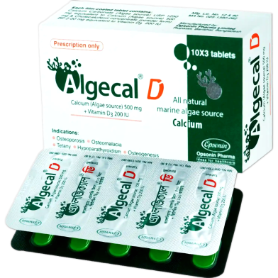 Algecal D 500 Mg, 200 Iu Tablet 10'S Strip image