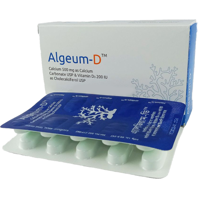 Algeum-D 500 mg Plus 200 IU 10's Strip Tablet image