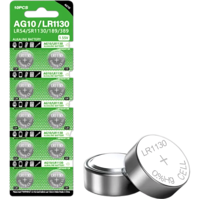 Alkaline Button Cell Top Power Battery 1.55V AG10/LR1130 10 Piecs image