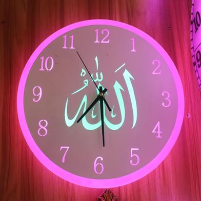 Allah Design Illuminated Wall Clock Roman Numerals Wall Clock with Backlight Modern Night Light Decorative Lighting Clock image