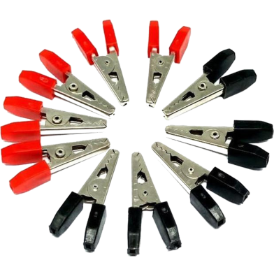 Alligator Clips Crocodile Clips for Electronics Testing and DIY Work – Red and Black 10 Pc (1 Lot) image