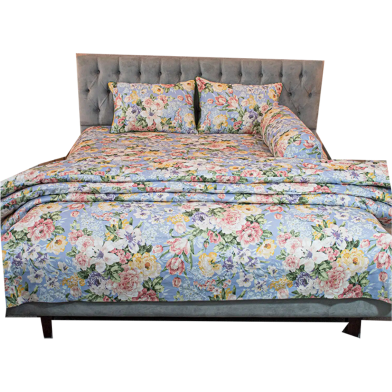 Allora Monsoon Blooms – Heather Blue Comforter Set (5Pcs) image