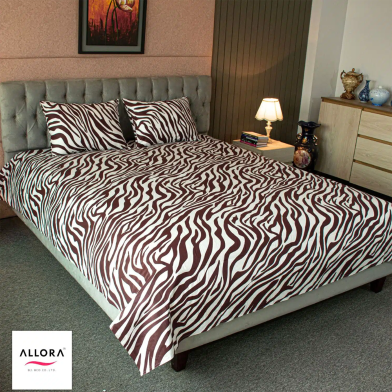 Allora Zebra Printed King Bed Sheet image