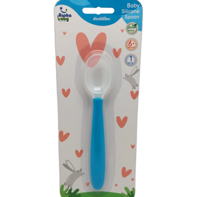 Alpha Baby Silicone Spoon 1 Pcs - Blue image