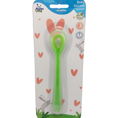 Alpha Baby Silicone Spoon 1 Pcs - Green image
