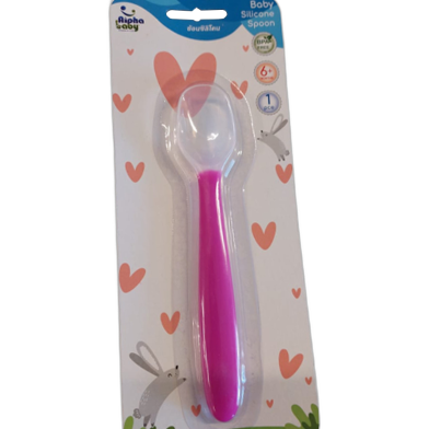 Alpha Baby Silicone Spoon 1 Pcs - Pink image