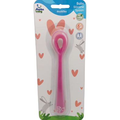 Alpha Baby Silicone Spoon 1 Pcs - Pink image