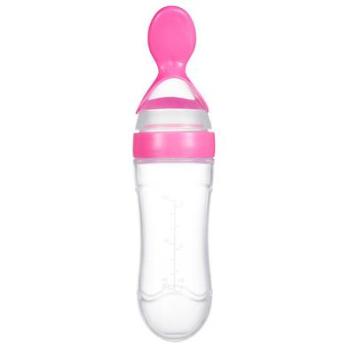 Alpha Baby Spoon Bottle Cereal Food Feeder - Pink image