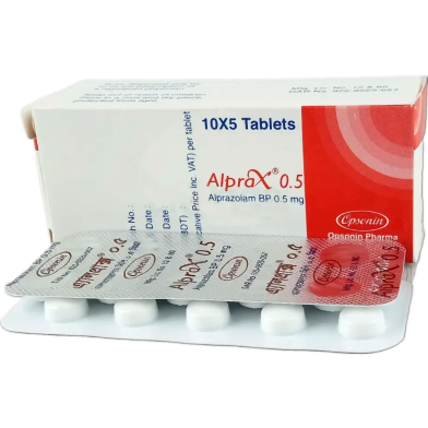 Alprax 0.5 mg Tablet 10's Strip image