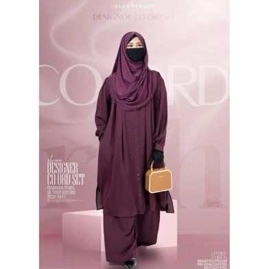 Glam Touch Alvina Co-Ord-Set Premium Edition | Wine image