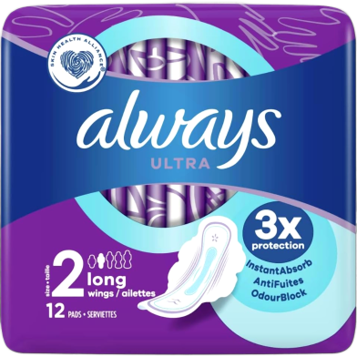 Always Ultra Long Sanitary Napkins – 12pads image
