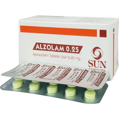 Alzolam 0.25 mg Tablet 10's Strip image