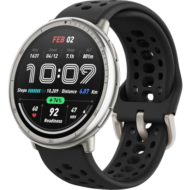 Amazfit Active 2(Round) 1.32inch with 160 plus Workout Modes Smartwatch - Black image