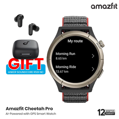 Amazfit Cheetah Pro 1.45 Inch AMOLED Corning Smart Watch Black (Bye 1 Get 1 Anker Soundcore R501 NC TWS Earbuds FREE) image