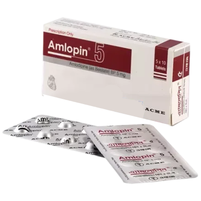 Amlopin 5 mg Tablet 10's Strip image